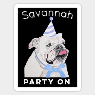 Savannah Georgia Souvenir Funny Bulldog Party On Magnet